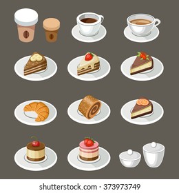 Set of sweets and coffee