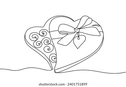 A set of sweets in a heart-shaped box. Valentine's Day. Vector illustration. Images produced without the use of any form of AI software at any stage. 