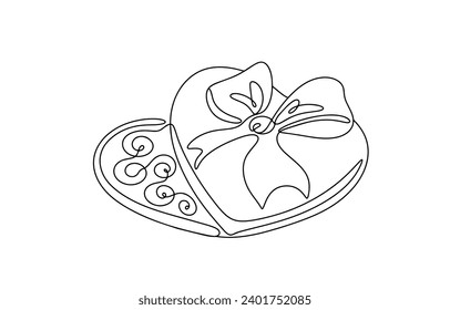 A set of sweets in a heart-shaped box. Valentine's Day. Vector illustration. Images produced without the use of any form of AI software at any stage. 
