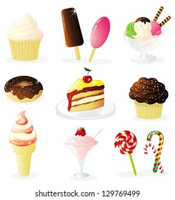 Set of sweets icons. EPS 10 file.