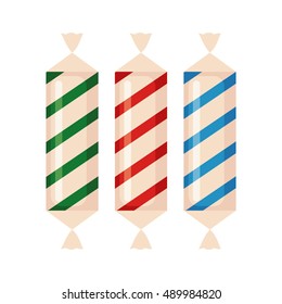 Set of sweets icons in flat style isolated on white background. Vector illustration.