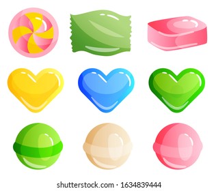Set of sweets on white background - hard candy