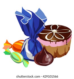 Set of sweets. Vector illustration.