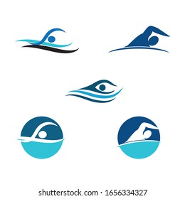 Set Swimming  icon Vector Illustration design Logo template