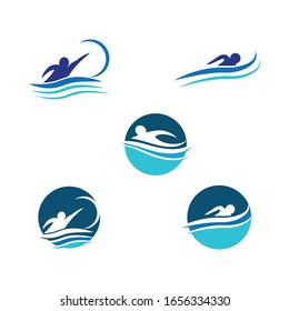 Set Swimming  icon Vector Illustration design Logo template