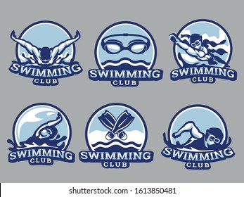 Set of swimming Logo. Swimming logo and badge.  Swimming  vector illustration