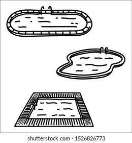 set of swimming pool. vector illustration.