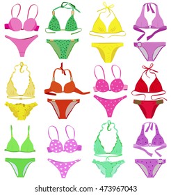 set of swimsuit (vector illustration)