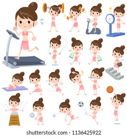 A set of swimwear style women on exercise and sports.There are various actions to move the body healthy.It's vector art so it's easy to edit.