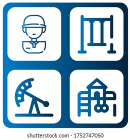 Set of swing icons. Such as Golf player, Swing, Pendulum ride, Playground , swing icons