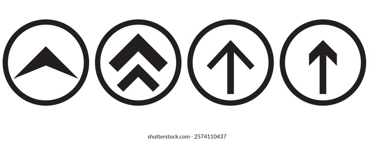 Set swipe up arrows icon. Group arrows directed upwards. Different black arrows sign. Scroll or swipe up. Elements for business infographic, social media – vector