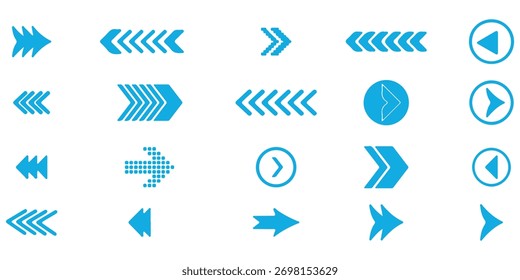Definir ícones de setas para cima. Diferentes setas pretas assinam para cima. Role ou deslize para cima. Elementos gráficos vetoriais para web, aplicações, infográfico, mídia social. Coleção de setas de ícones deslizar para cima