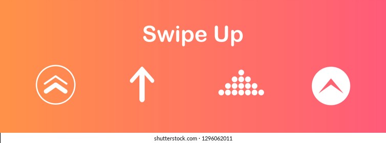 Set swipe up icon. Icons with arrows for the design of the story of a blogger.