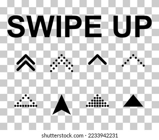 Set of Swipe up internet button, online web design arrow move icon, vector illustration .