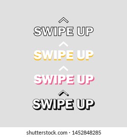 Set Swipe Up Text Bubble. Sticker For Video Blog, Blogging, Blogger, Story, Social Media Content. Modern Vector Illustration Design.