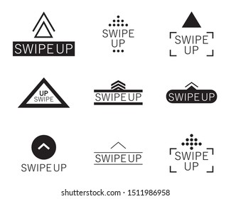 Set Swipe up. Collection buttons for social media. Arrows web icons for advertising and marketing in social media application. Vector illustration EPS 10