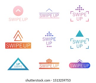 Set Swipe up. Collection buttons for social media. Arrows web icons for advertising and marketing in social media application. Vector illustration EPS 10
