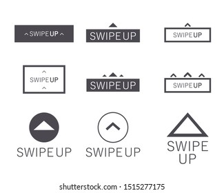 Set Swipe up. Collection buttons for social media. Arrows web icons for advertising and marketing in social media application. Vector illustration EPS 10