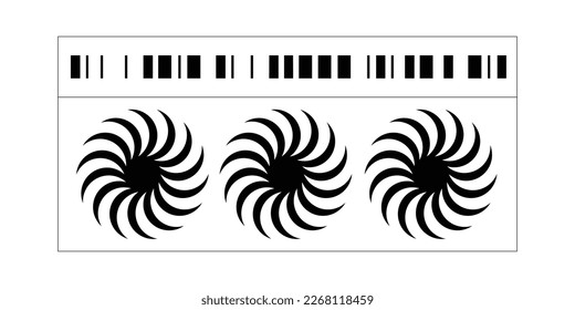 Set of swirl design element with bar code