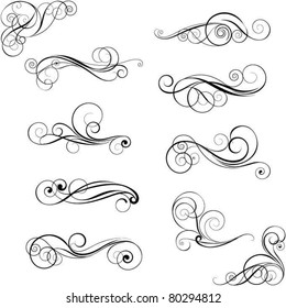 Set Of Swirl Design Ornaments