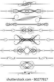 Set of swirl divider ornaments