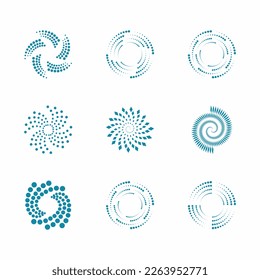 set of swirl element abstract icon