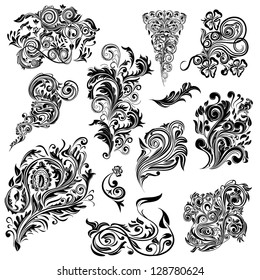 Set Swirl Elements Design Stock Vector (Royalty Free) 128780624 ...