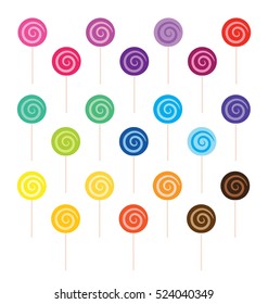 Set of Swirl Lollipops in Assorted Flavors