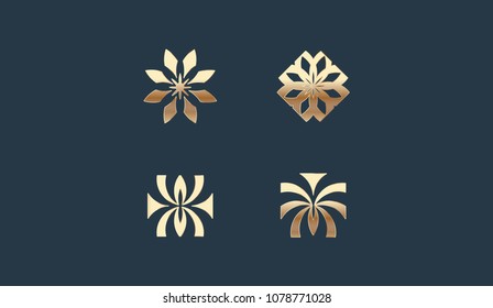 Set of Swirl Ornament Logo Template vector illustration design