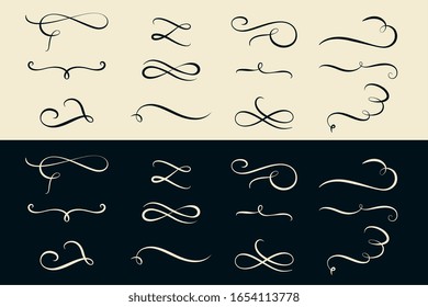 set of swirl ornamental dividers collection design