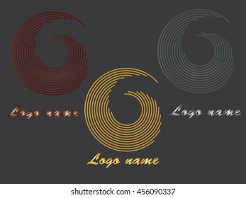 Set of Swirled circular logo design template.