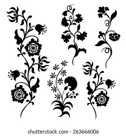 Flower Motif Sketch Design Stock Vector (Royalty Free) 663298156