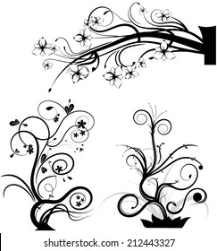 Set of swirling graphic elements vector