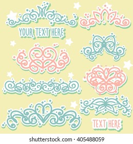 Set swirls decorative design elements