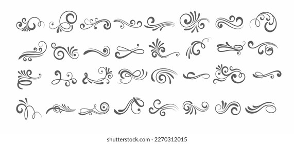 set of swirls on a white background