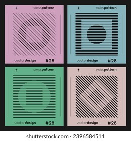Satz von Schweizer Design inspirierten Postern Vektorgrafik. Cool Geometrische abstrakte, moderne Orte. 