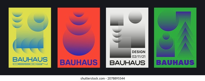 Conjunto de afiches de diseño suizos. Diseño de vectores de patrones de formas geométricas. Plantilla moderna de portada de baudios.