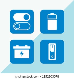 set with switch and battery vector icons for web and mobile app