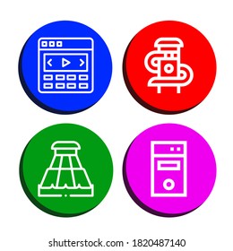 Set von Schaltsymbolen. Z. B. Slider, Computerturm, Schaltsymbole