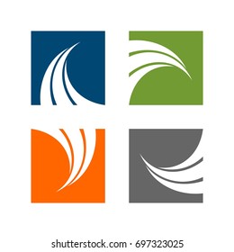set Swoosh in Color Square Logo Template Illustration Design. Vector EPS 10.