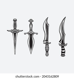 Zeichnen Sie Schwert. Kreatives Design.