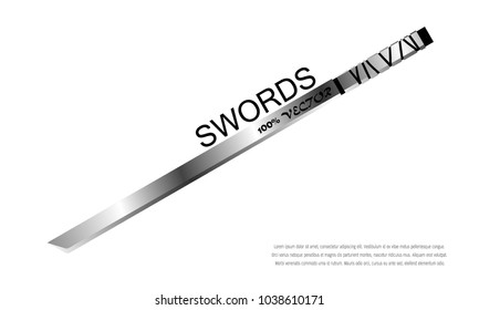 set of sword isolated on white background , 