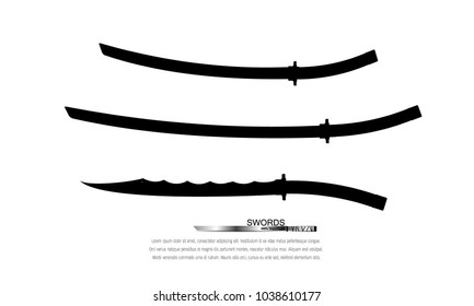 set of sword isolated on white background , 