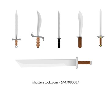 Set of sword isolated on white background. vector illustration