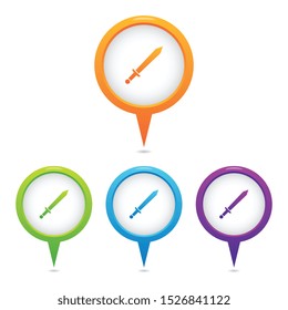 Set of Sword Marker Icons