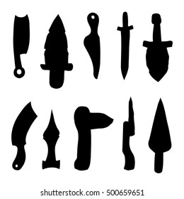 Set the Sword, Swords, Ax, Machete. Vector Illustration. EPS10