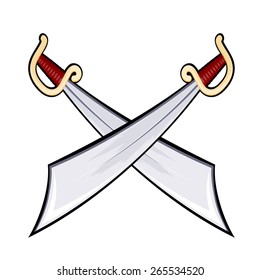 Set of swords isolated on white background. Weapons. Vector illustration.