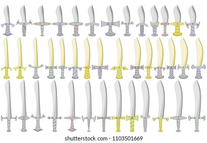 Set of swords and knives