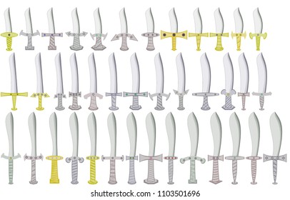 Set of swords and knives