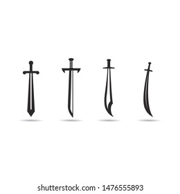 Set of swords logo template vector icon illustration design 
